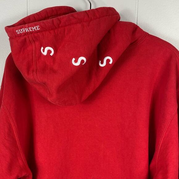 Authentic Supreme Red S Logo Hoodie Medium - Picture 5 of 10
